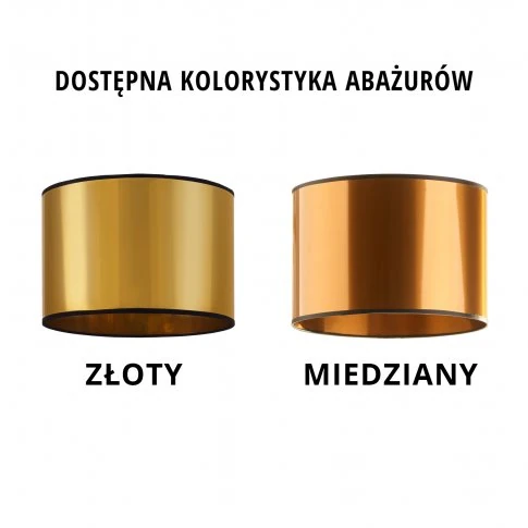 Abażury w kolorze miedzianym i złotym